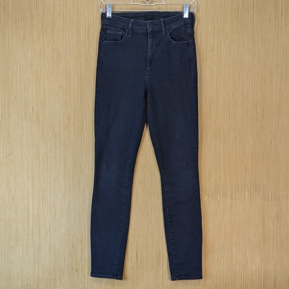 Mother High Waisted Looker Skinny Jeans Blackbird Faded Black Size 26